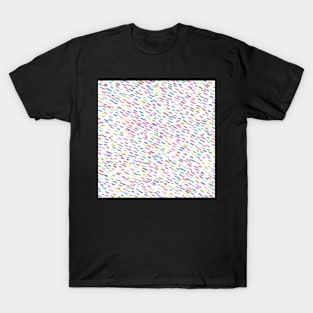 Rainbow Raindrops Abstract Pattern T-Shirt